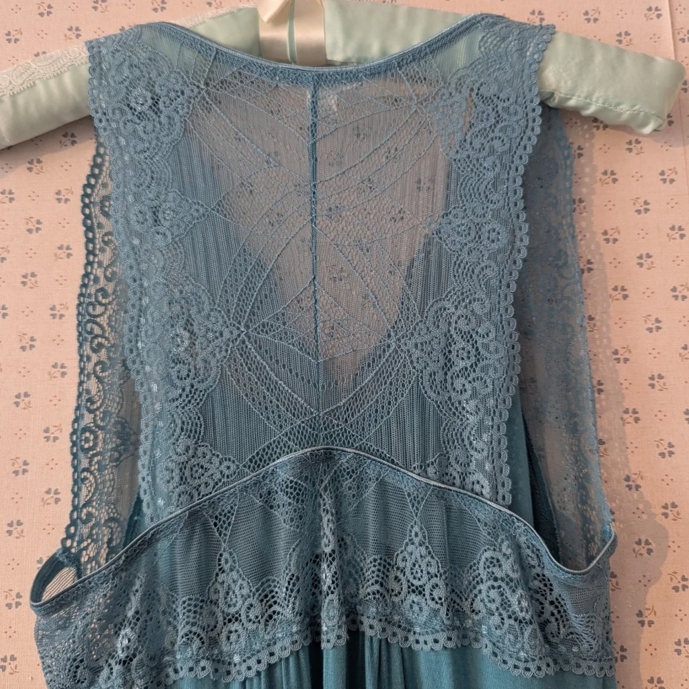 fleur t Lace Nightgown Slip Dress Aqua Baby Doll Turquoise Date Night In M Sexy